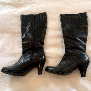 Born knee high black leather boots